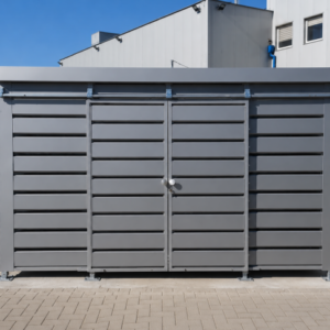 Wiata śmietnikowa PANEL 02 Drzwi przesuwne